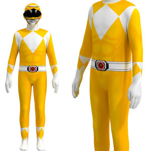 Stock ready Anak-anak Power Rangers Cosplay Bodysuit Boys Girls Superhero Jumpsuit Halloween Costume