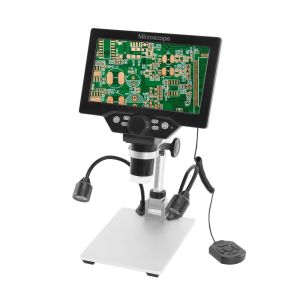 1000X 4.3Inch Elektronik Video Microscop  1200X  12MP 7 Inch HD  Digital Microscope Kaca Pembesar Elektronik  USB Portable Soldering LCD Soldering  Microskop Digital Phone Repair Magnifier Mesin Servis Hp Dengan Monitor & Metal Stand