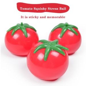 MAKERVY 1pc Soft Tomato Squishy Unbreakable Stress Relief Stress Ball Durable Slow Rebound Fidget Toy Cool Gift