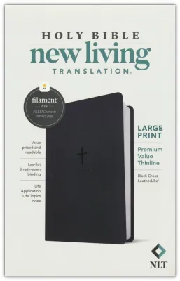 NLT Premium Value Thinline Bible Large Print Filament-Enabled--soft leather-look black