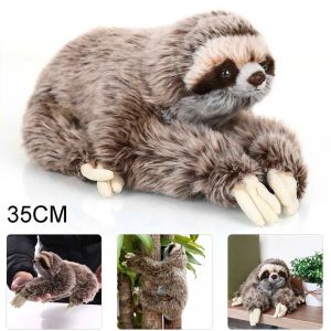 DEEPWHISPER เหมือนจริง น่ารัก ตุ๊กตาสัตว์โกหก 35 ซม. ตุ๊กตาสัตว์ Three Toed ตุ๊กตา Sloth Critters Sloth Plush Toy Soft Plush Sloth ของเล่น Sloth ยัดไส้