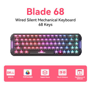 DarkBeacon Silent Mechanical Gaming Keyboard Choose 68/87 Keys Hot-Swappable Per-Key RGB 8000Hz Low-Force Smooth Typing Experience For Programming & Long Gaming Sessions