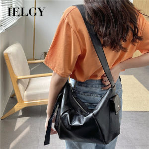 IELGY Hong Kong style pocket large-capacity messenger bag in soft leather