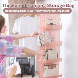 Six Compartments Thickened Storage Bag Hanging Cabinet Dust-Proof Waterproof Bag Handbag Organizer