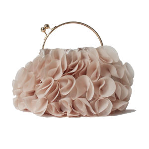 กระเป๋าผู้หญิง กระเป๋าถือ แฟชั่น รูปดอกไม้ สีทึบน่ารัก หรูหรา ลายดอกไม้ เจ้าสาว ถุง แชมเปญ กระเป๋าอินเทรนด์ น่ารัก ลำลอง