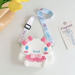 O-KAY Tas Cinnamorol Selempang anak Silicone pop it karakter Sanrio Sling Bag Dompet Koin Cermin Makeup