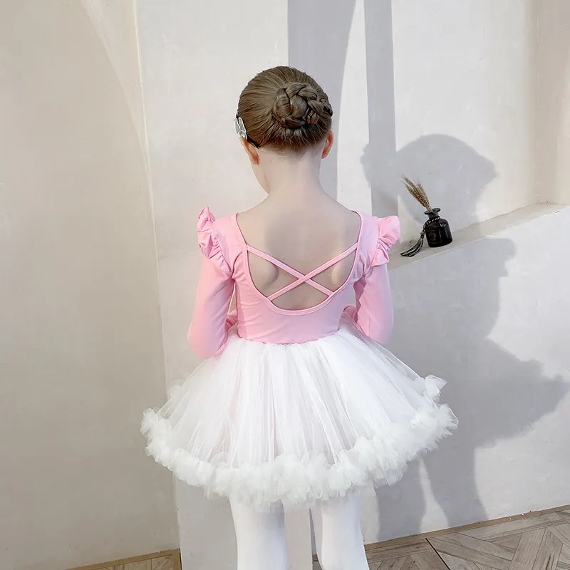 Váy múa ren balleria dài tay màu hồng, màu xanh | Lazada.vn