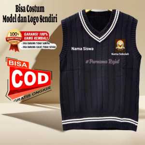 Rompi rajut SALUR sekolah TK SD SMP SMA warna hitam navy maroon abu cream coksu usia 4 Tahun - Dewasa