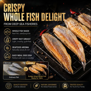 Dried Yellow Croaker Crispy Whole Fish Snack Ready to Eat Natural Healthy Seafood Premium Dried Yellow Croaker Deep Sea Traditional Snack