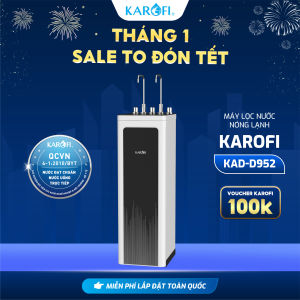 Máy lọc nước nóng lạnh10 cấp lõi lọc nước Karofi KAD-D952 lõi lọc màng RO 100GPD chuẩn Mỹ bộ lõi lọc công nghệ Smax