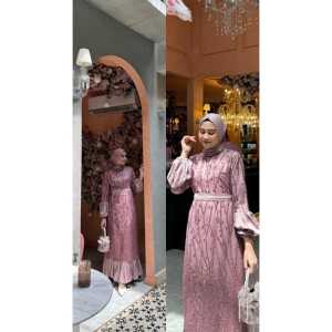 COD SECILIA TILLE DRESS BUSUI FRIENDLY / Gamis Wanita Terbaru 2023 / Gamis Kondangan Mewah Elegan / Fashion Wanita Muslim