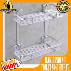 rak kamar mandi stainless Rak Dinding Segiempat Toilet Kamar Mandi Aluminium / Perlengkapan Tidur & Mandi / Peralatan Mandi / Rak Kamar Mandi