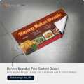 PRINT CETAK SPANDUK BANNER WARUNG MAKAN WARNA MERAH FREE DESAIN. 