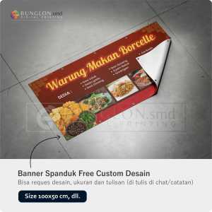 PRINT CETAK SPANDUK BANNER WARUNG MAKAN WARNA MERAH FREE DESAIN