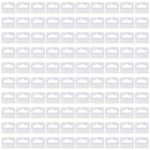 200pcs Clear Self Adhesive Slot Hole Hanging Tabs for Retail Display and Home Organization Waterproof Plastic Hooks