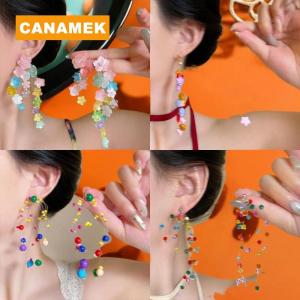 【CANAMEK】 Summer Colorful Unique Dopamine Design Drop Dangle Earrings For Women Fashion Jewelry Accessories
