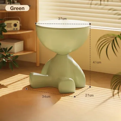 IAKE Bedside Table Coffee Table Lightweight Storage Home Livingroom Cream Style Bedroom Small Round Table Side Meja kopi kreatif 创意平头小茶几