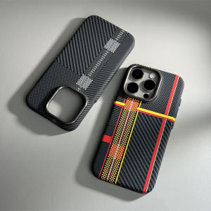 Alloy Lens Hit Color Carbon Fibre MagSafe Phone Case for iPhone 16 15 17 Pro 16pro max 14 13 Wireless Charging Hard PC Cover