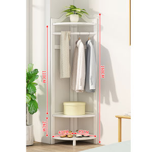 160cm Solid Wood Coat Rack Turn Corner Floor Hanger Bedroom Rack Clothes Storage Rack Drying Rack