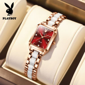 PLAYBOY Fashion Watch For Women Original Ceramics Water proof Scratch Resistant Elegant Diamonds Quartz Korean Style Womens Watch