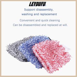 LEYOUFU 1Pc Car Wash Microfiber Glove Wheels Wash Mitt Non-Slip Soft Easy To Cleaning Car Wheel Mitt Car Accessories