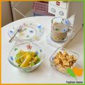 FASHION เซ็ตจาน แก้วน้ำน ชาม ดอกไม้น่ารัก ชุดเครื่องครัว ขายแยกชิ้น Tableware. 