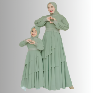 Dress Lebaran 2023 DRESS MIKAYLA MOM DRESS MIKAYLA KIDS COUPLE MIKAYLA KF CERUTY BABYDOLL  M L XL