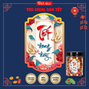 Tem Tết Dán Hộp Quà Giỏ Quà Hộp Bánh Kẹo Hộp Mứt Ngày Tết Decal Trang Trí Tết Xuân 2026 Nhãn Dán Tươi Sáng Bền Đẹp