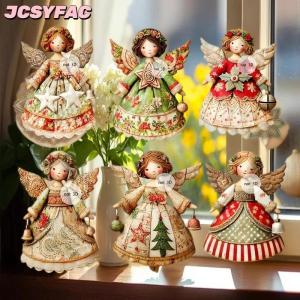 JCSYFAC 6Pcs Giáng Sinh Thiên Thần Mặt Dây Chuyền Cổ Điển Giáng Sinh Thiên Thần Giấy Mặt Dây Chuyền Cây Giáng Sinh Trang Trí Nội Thất Cho Nhà Xmas Tường Treo Trang Trí