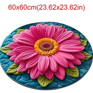 Q-1151 STORE Special-shaped Sunflower Carpet Soft Non-slip Flower Carpet Portable Absorbent Bathroom Floor Mat for Living Room Tea Table Bedside