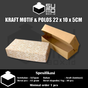 [ISI 100 PCS] Dus Pisang Bolen 22x10x5 Kraft Coklat Laminasi / Dus Brownies / Paper Box Kue Tebal Pastry