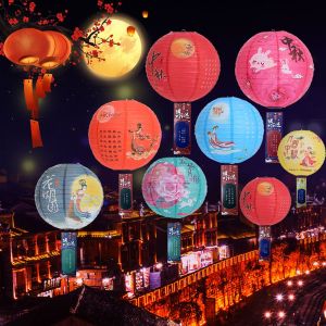 UNQIN เด็กๆ น่ารักค่ะ จีนโบราณ ทำด้วยมือ ดวงจันทร์ สไตล์ส่องสว่าง โคมไฟกระต่าย change เทศกาลโคมไฟกลางฤดูใบไม้ร่วง โคมไฟ DIY วัสดุแพคเกจ การ์ตูน