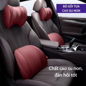Bộ Gối Tựa Đầu Và Tựa Lưng Trên Ô Tô Thiết Kế Tinh Tế Sang Trọng Chất Liệu Da Cao Su Non Cao Cấp Đem Lại Sự Thoải Mái Chống Mỏi Lưng