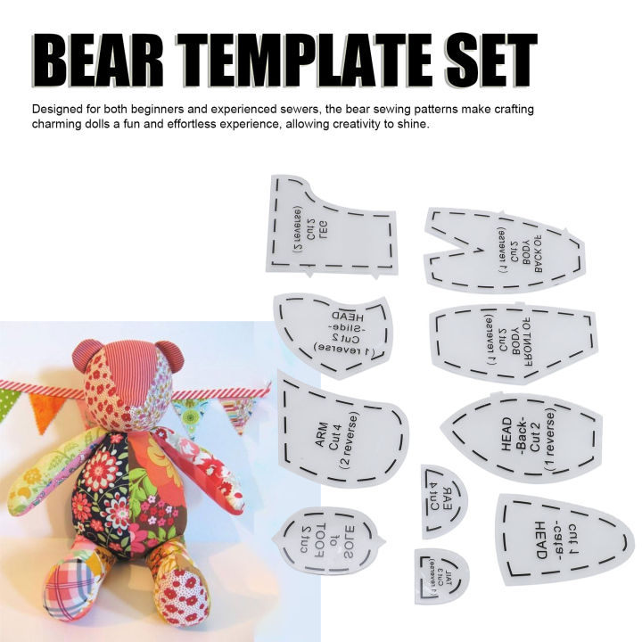 Memory Bear Template Ruler Set Expertly Cut Acrylic Sewing Patterns for ...