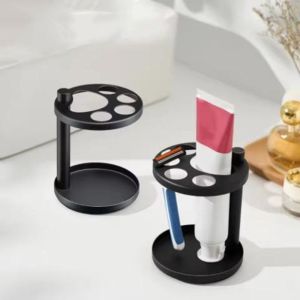 BEBA Anti-slip Toothbrush Toothpaste Holder Space Saving with Ventilated Slots Electric Toothbrush Holder Practical Stainless Steel Toothbrush Stand Bathroom