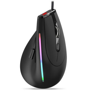 ZELOTES Wired Vertical Mouse 9 Buttons T-50 RGB Ergonomic Gaming Mouse 12800 DPI Adjustable for PC Computer Accessories