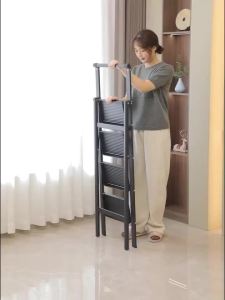 Ladder for Home Use Foldable Telescopic Indoor Multi-Functional A-Frame Ladder Four or Five Steps Portable Climbing Ladder Small Staircase