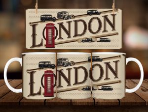 London Souvenir Mug 11oz with Gift Box – Vintage Design Ceramic Coffee Mug | Travel Souvenir Gift