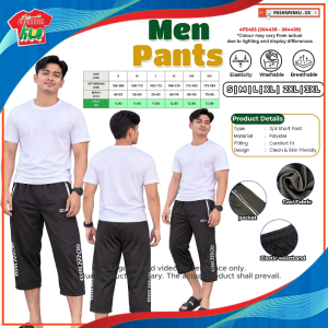 Men 3/4 Short Pants Casual Sport Pants Elastic Waistband Polyester Lightweight Breathable Jogger Pants