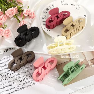 Jedai Doff 7cm CATALINA Jepit Rambut Matte Motif Rantai Jepit Ponytail Chain Hair Claw Clips