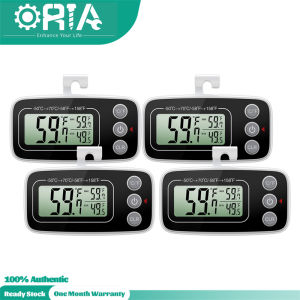 ORIA 4 unit termometer peti sejuk termometer peti sejuk beku Digital dengan belakang paparan LCD fungsi Max/Min 3 pilihan pemasangan untuk dapur rumah restoran