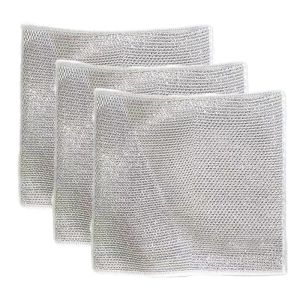 TookDee ผ้าเช็ดจาน ทำสะอาดห้องครัว 3 pcs ผ้าขี้ริ้วอเนกประสงค์ ขนาด 20 cm Wire Dishcloth