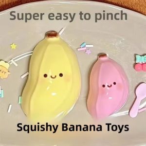 Taba Squishy Banana Cute Stress Relief Fidget Toy Banana Squeeze Ball Decompression Toy Kids Birthday Gift