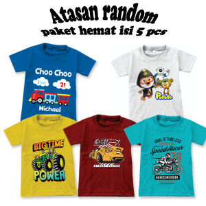 KAOS ANAK PAKET HEMAT 7PCS 70.000/ KAOS ANAK RANDOM WARNA & MOTIF SIZE S-XXL