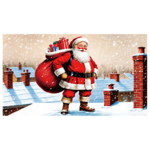 New Christmas Background Cloth Decoration Door Curtain Couplets Snowman Snowflake Courtyard Decoration Flag Custom Made