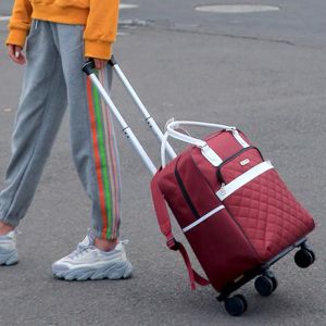 PLOVER จัดส่งฟรี สินค้าพร้อมส่ง ใหม่พับกระเป๋าเดินทางแฟชั่นรถเข็นห้องโดยสารกรณีน้ำหนักเบากันน้ำกระเป๋าเดินทางกระเป๋า