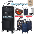TasBagShop Household Shopping Cart Foldable Grocery Shopping Trolley Multi-functional Insulated Tin Foil Market Trolley. 