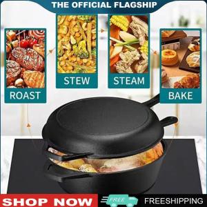 【New Arrival】 Heavy Duty Cast Iron Fry Pan with Handle Perfect for Frying Eggs and Searing Meats in Kitchen & Dining