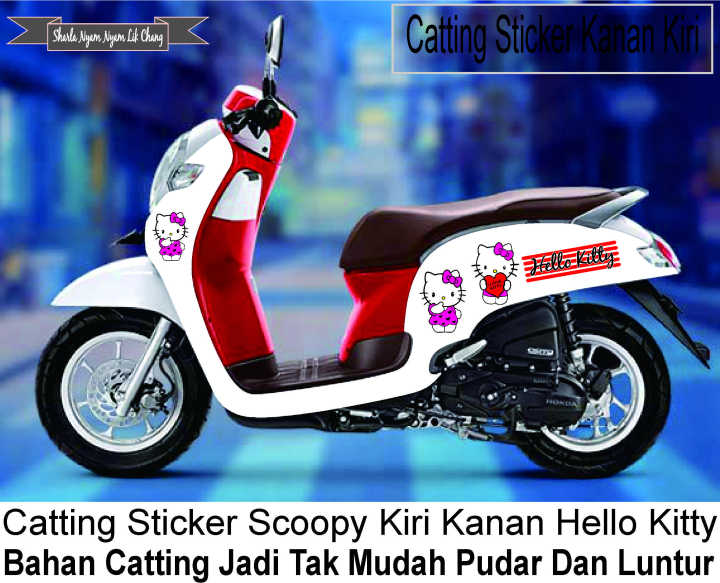 Catting Sticker Motor Scoopy Hello Kitty /Sticker Keren Motor Scoopy ...