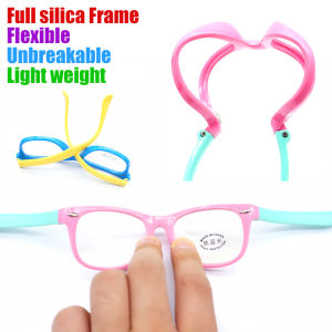 IMPALA FL1623Q Cute Kids Anti Blue Light Eyeglasses Colorful Silica Frame Filter Glasses for Baby Boys and Girls Anti Fatigue UV Protection Eyeglasses with Eyewear Case